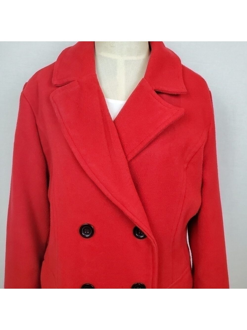 Valerie Stevens sz M Red double breasted peacoat